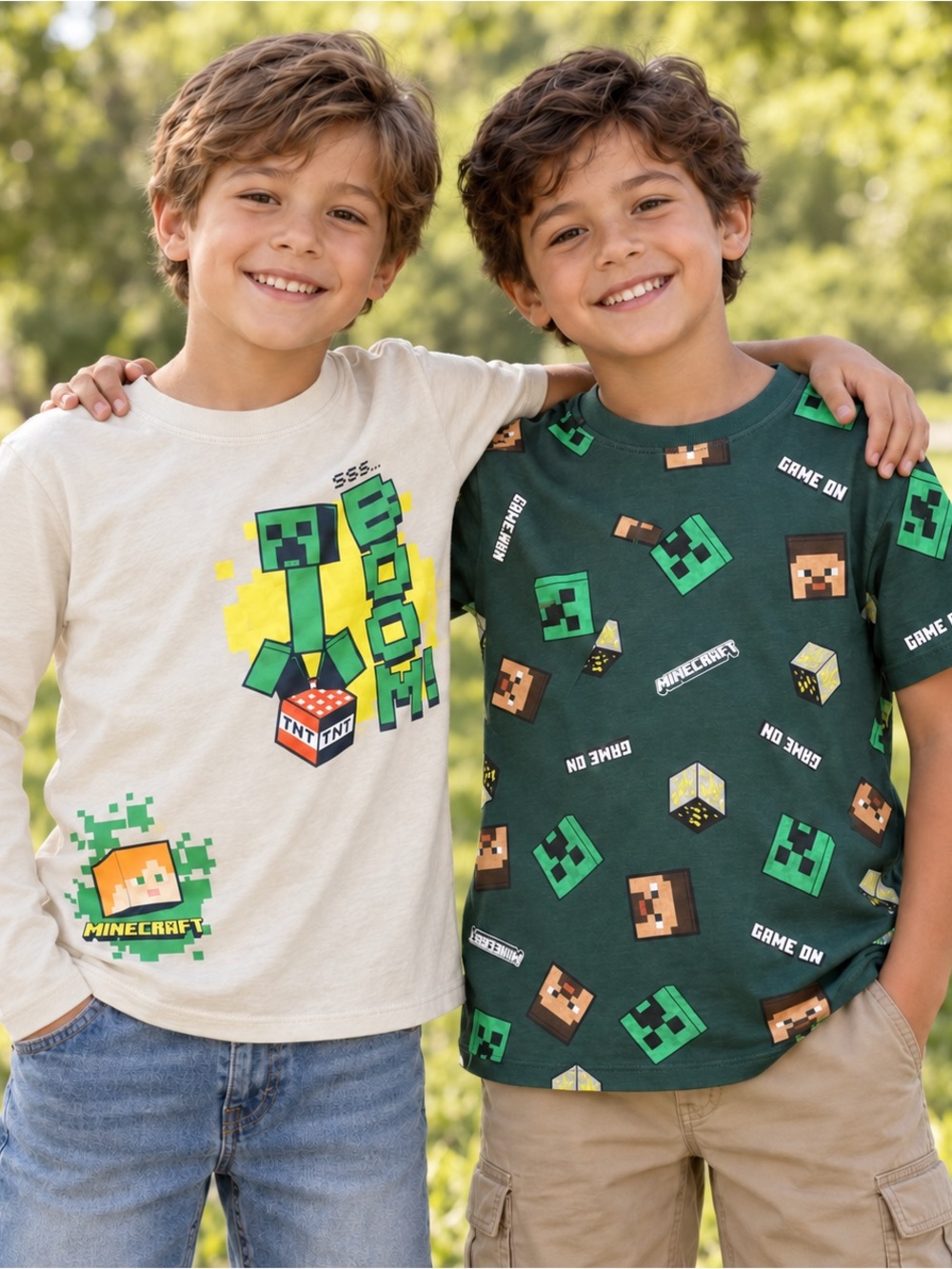 Minecraft boys’ 2-piece shirt set size 8–9 NWT